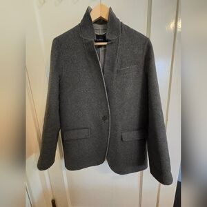 J Crew Leighton Blazer Double Faced Wool Blend - Charcoal Gray